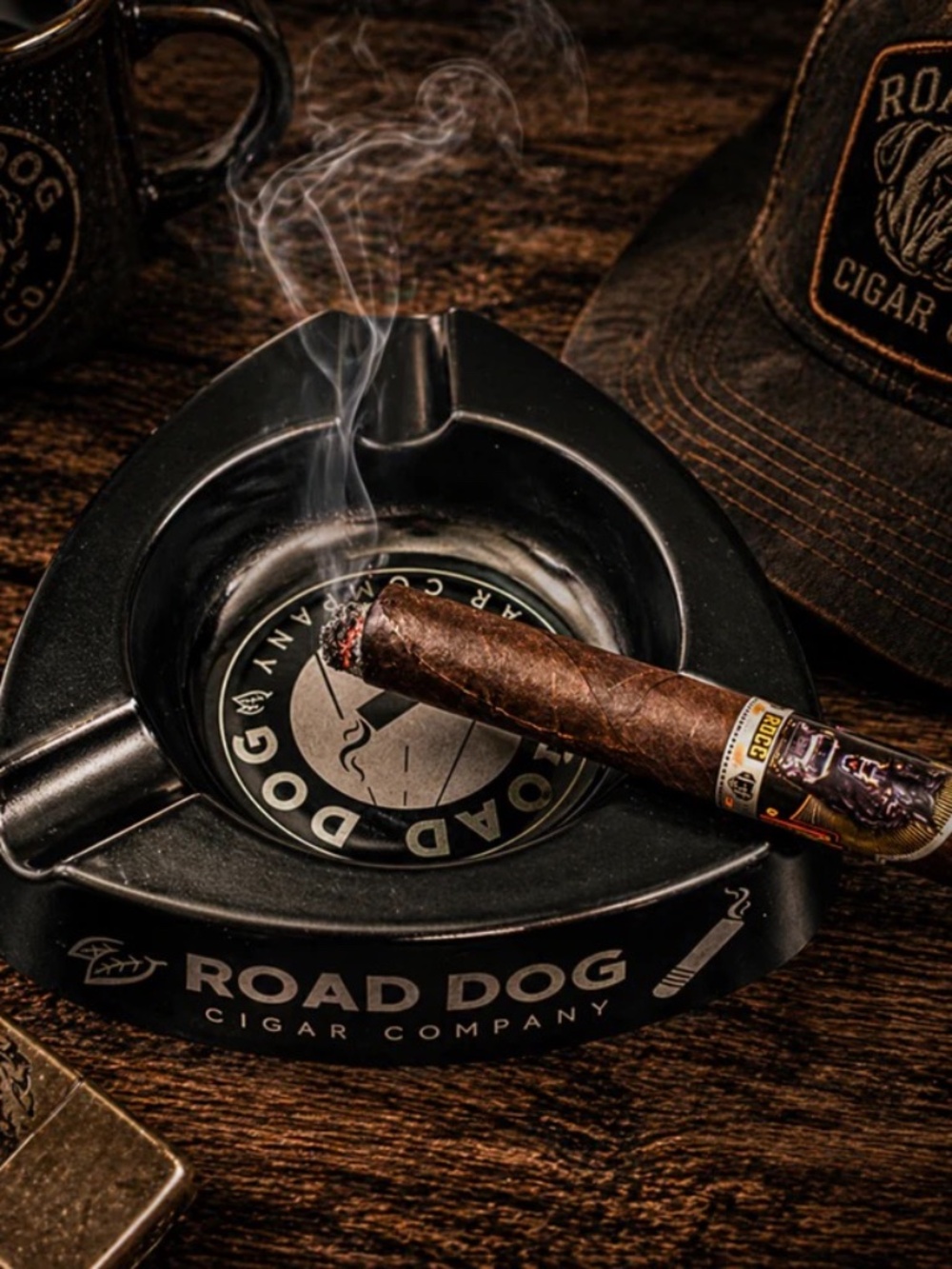 3-FINGER CIGAR ASHTRAY BY ROAD DOG CIGAR COMPANY
